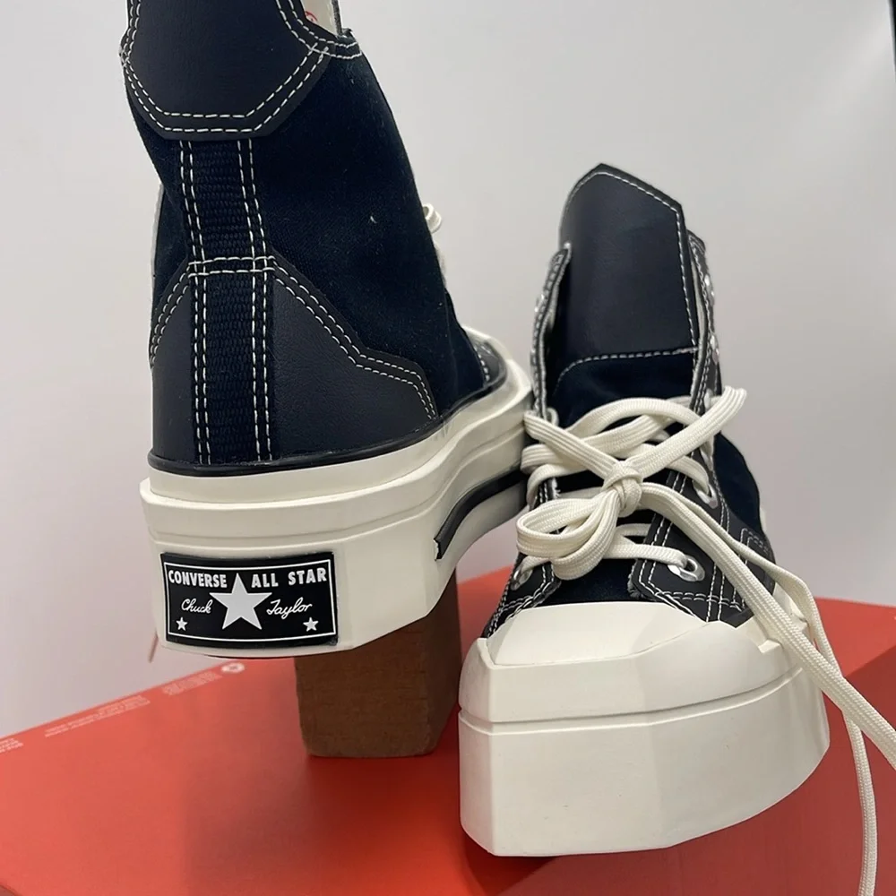 Converse WMNS Black High-Top Sneakers A06435C CHUCK 70 DE LUXE SQUARED HI BLACK/